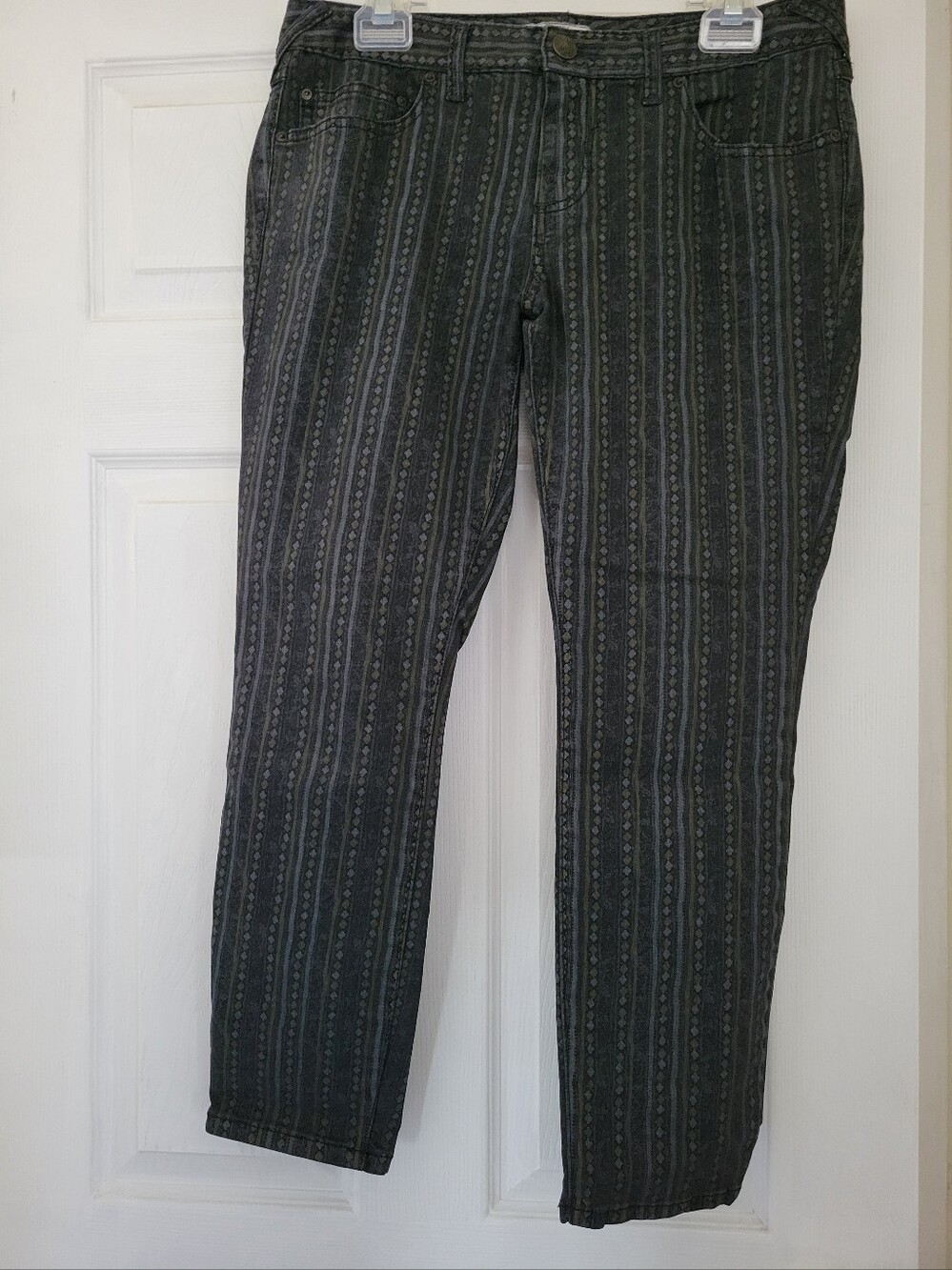 NWOT Free People Black Striped Pattern Jeans